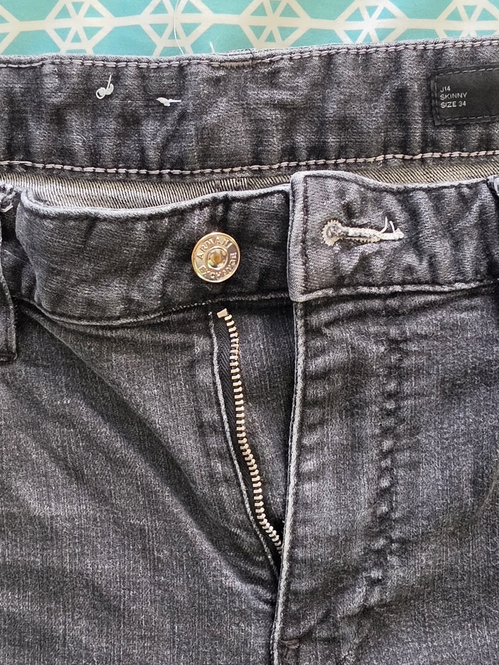 Armani Exchange Men's Skinny Charcoal Jeans